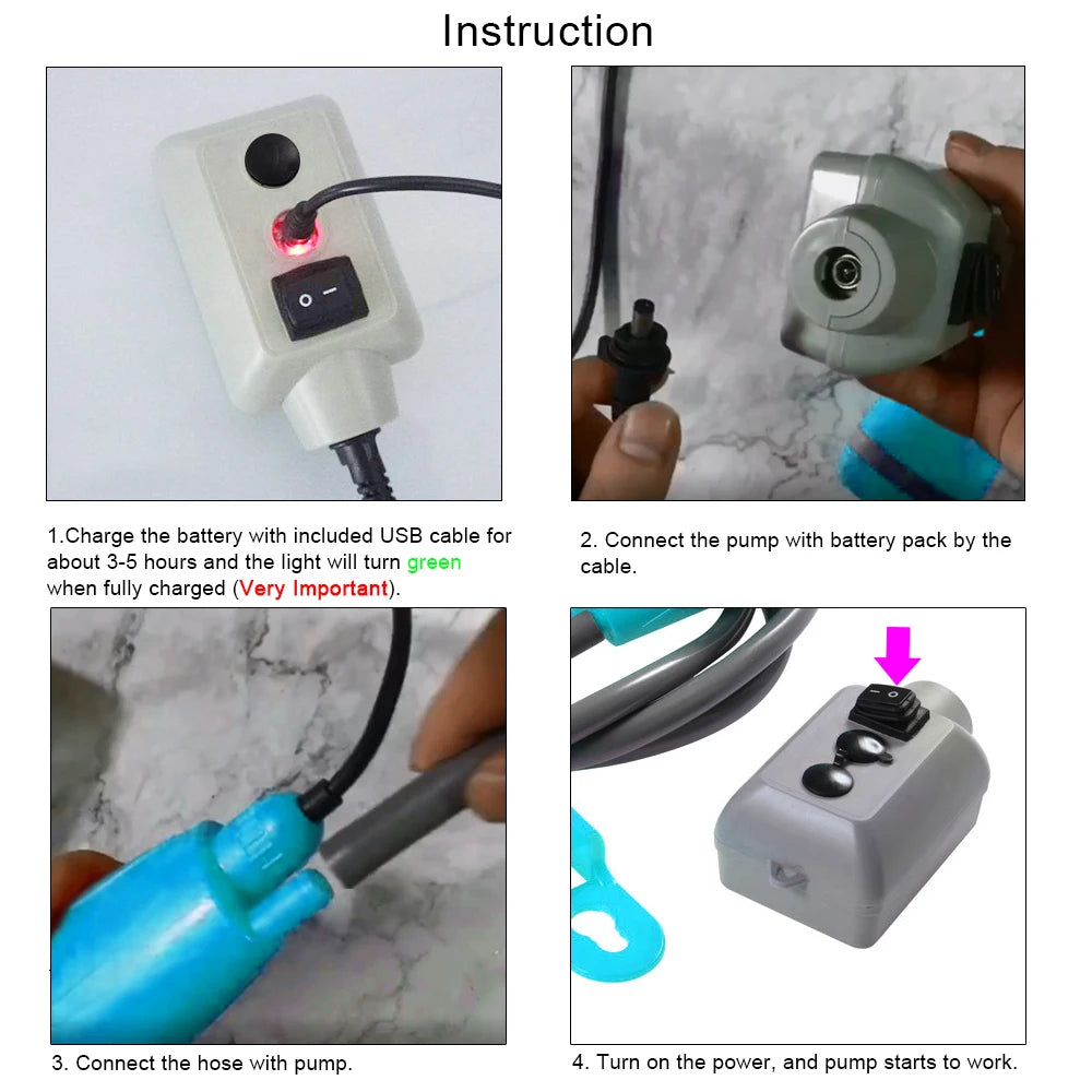 Outdoor Camping Shower Pump Rechargeable Shower Head for Camping Hiking Traveling Bathing