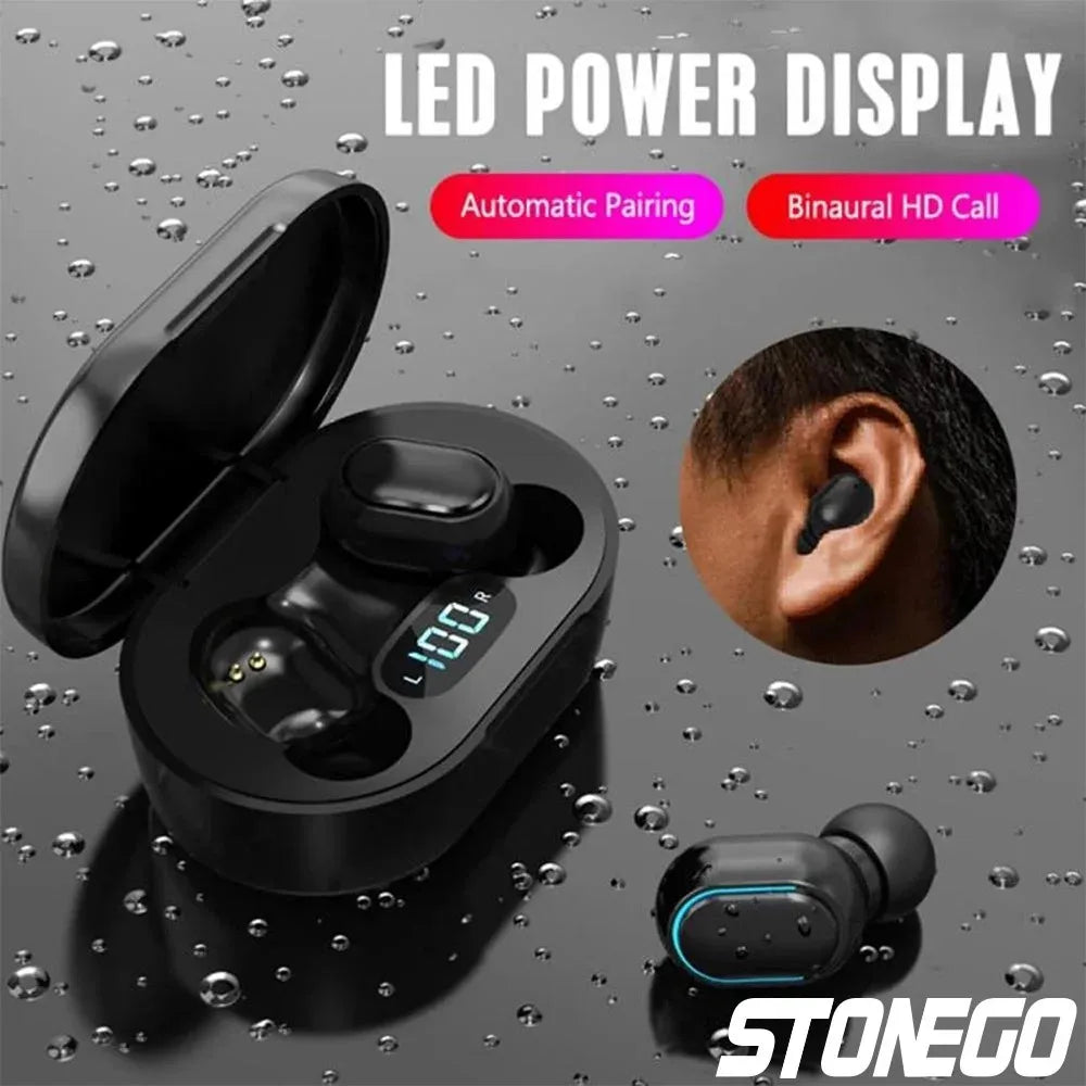 Bluetooth 5.0 Earbuds, Touch Control, Display, Noise-Cancelling