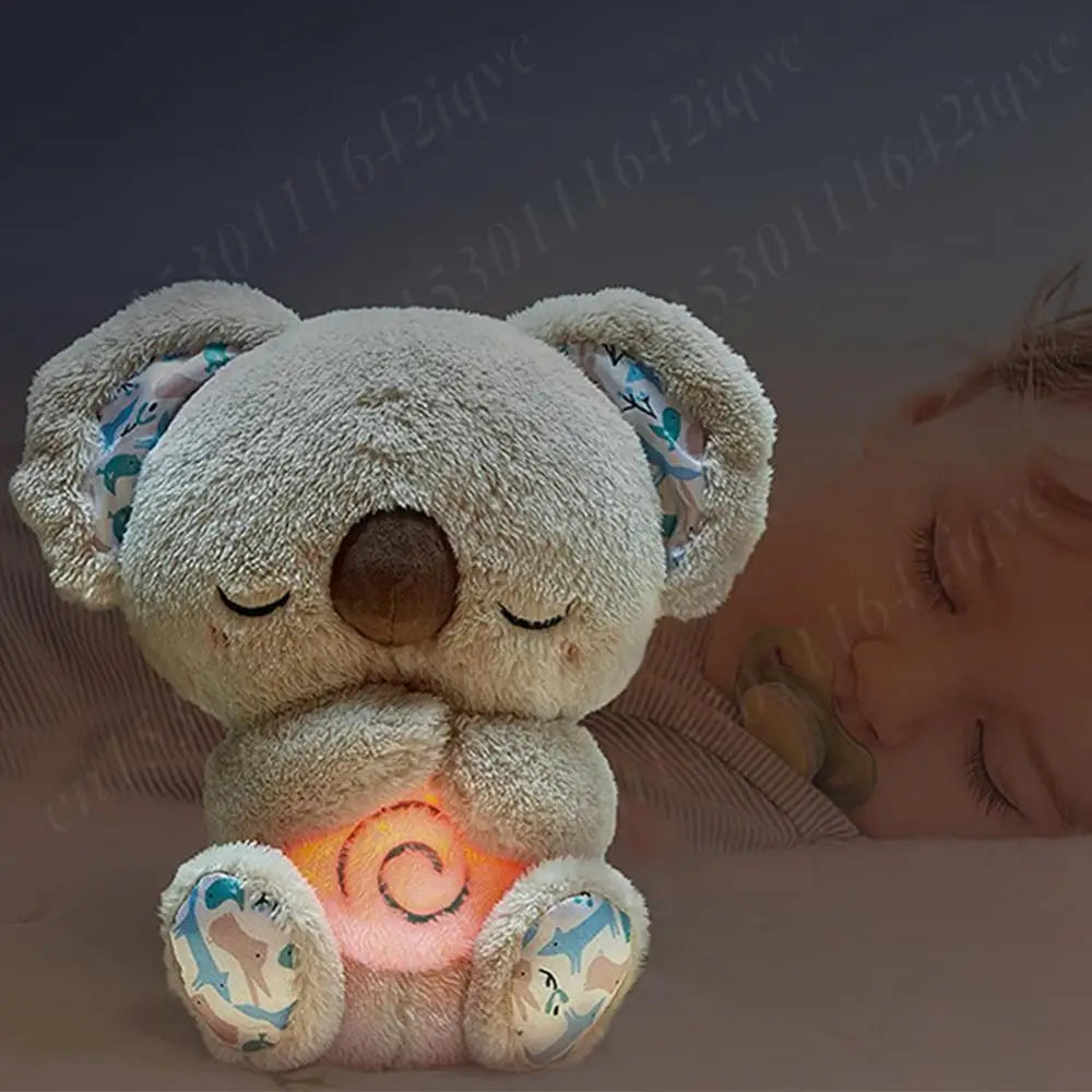 Baby Plush Doll Breathing Bear Baby Soothing Otter Toy Kids Music Sleep Playmate Sleeping Companion Sound Light Doll Toy