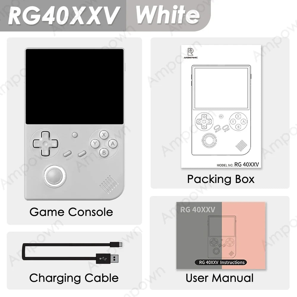 Handheld Game Console 4'' IPS Screen Video Output Joystick RGB lighting Effect Streaming RG 40XXV E-book Player