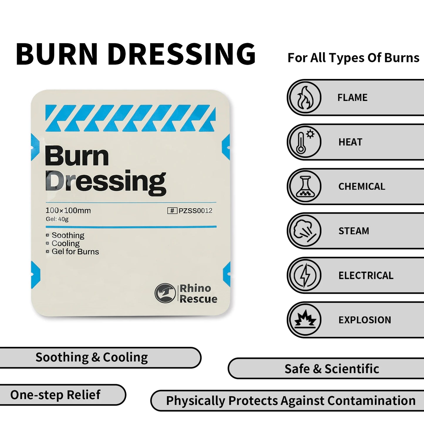 Burn Care Kit: Burn Dressings, Burn Gel Packets