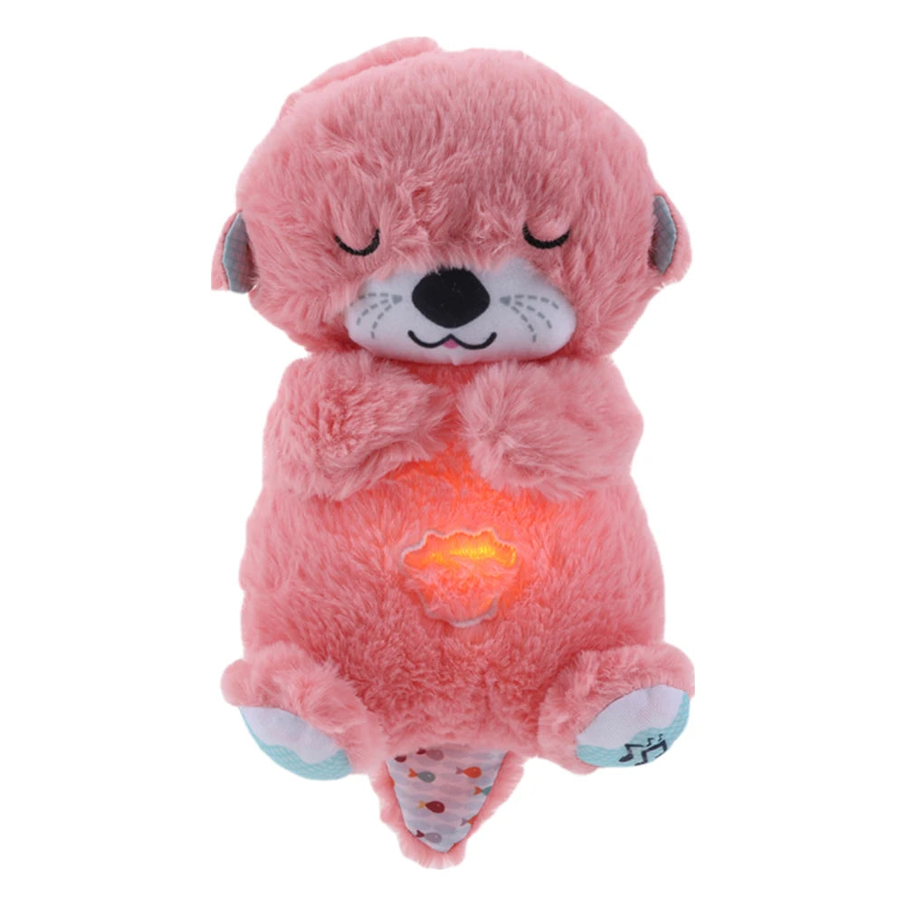 Baby Plush Doll Breathing Bear Baby Soothing Otter Toy Kids Music Sleep Playmate Sleeping Companion Sound Light Doll Toy