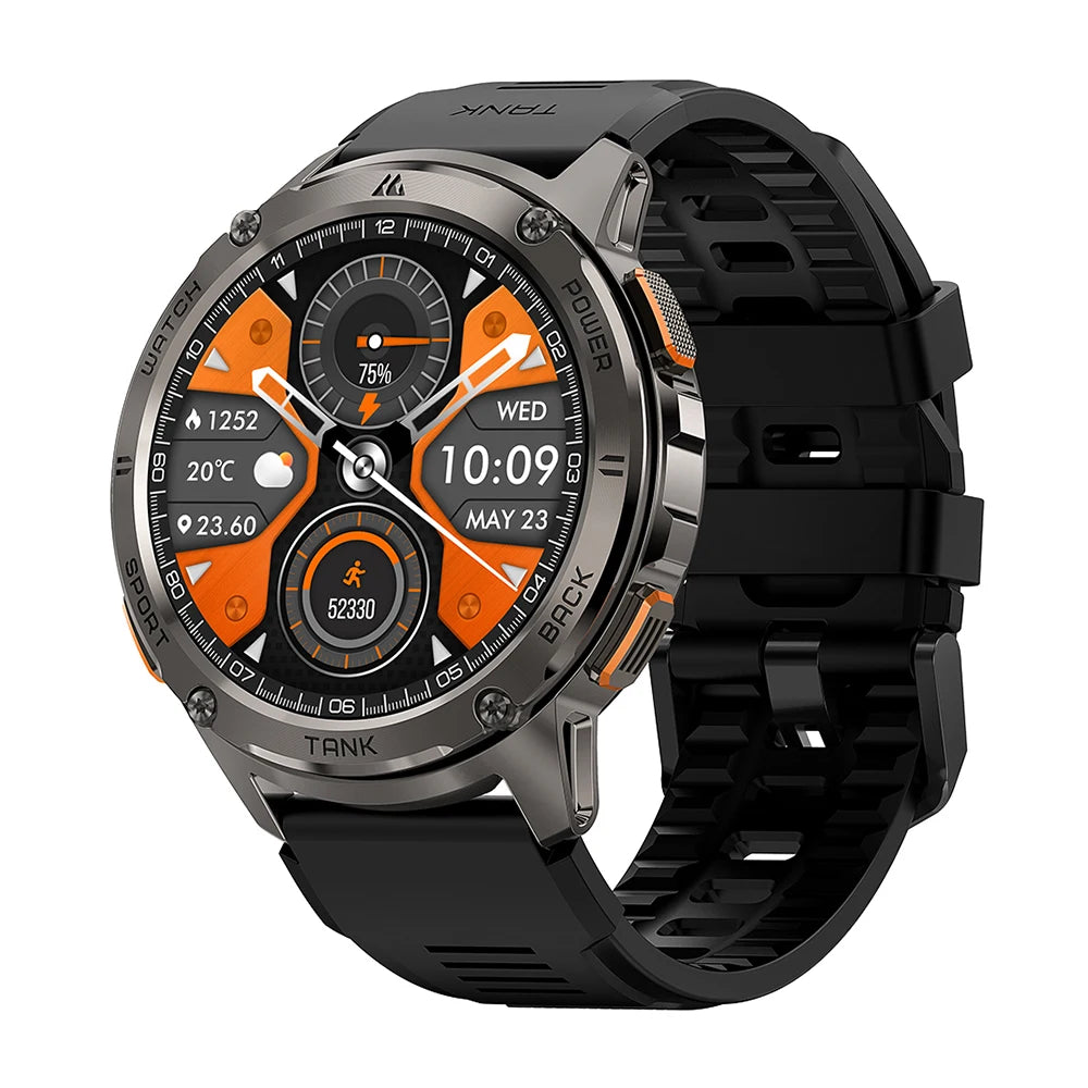 T3 Smart Watch  Military Smartwatch Digital Fitness Watches AMOLED AI Voice AOD Bluetooth