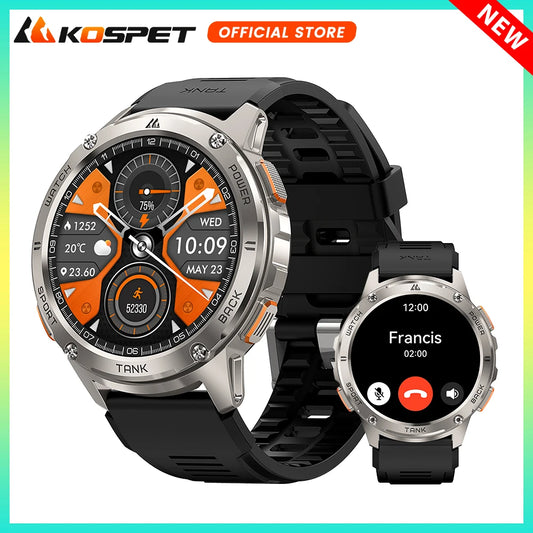 T3 Smart Watch  Military Smartwatch Digital Fitness Watches AMOLED AI Voice AOD Bluetooth