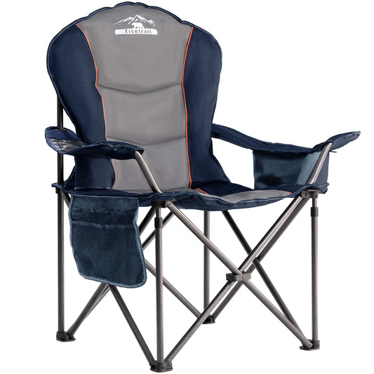 Oversized Camping Chair Folding with Cooler Padded Outdoor  Heavy Duty Support 500 LBS