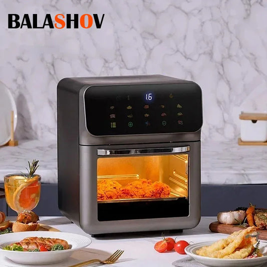 12L Electric Air Fryer Large Capacity Convection Oven Deep Fryer Without Oil 360°Baking Viewable Window