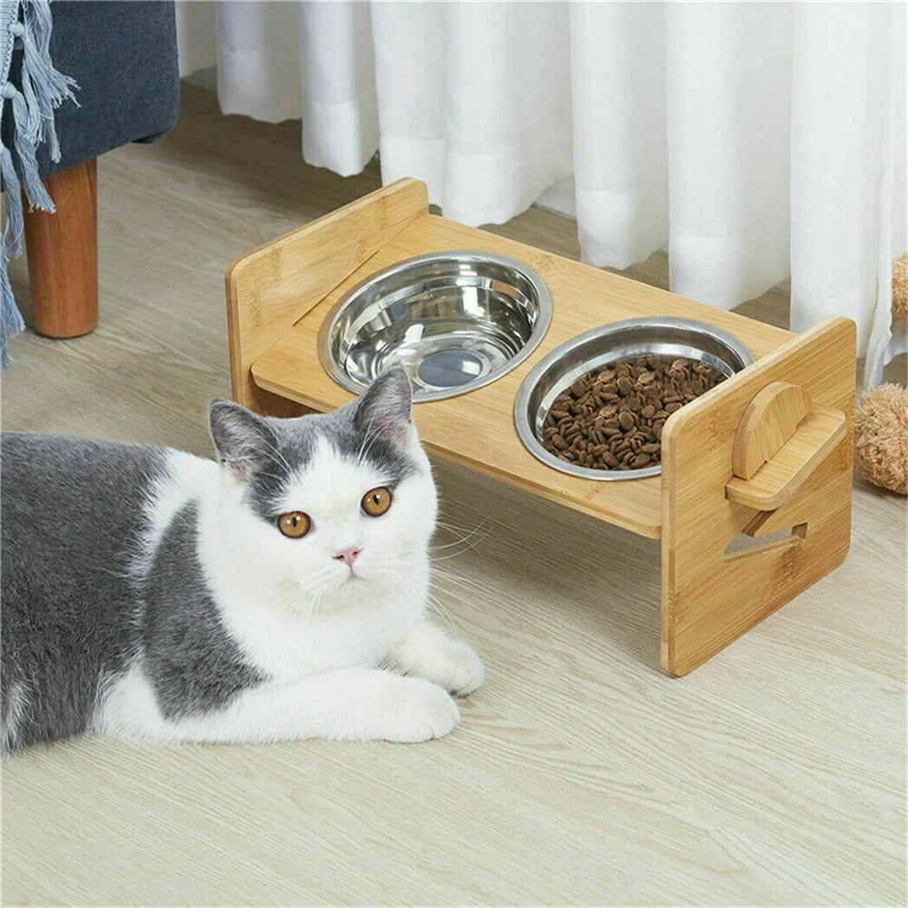 Adjustable Dog Bowls  2 Stainless Steel Bowls