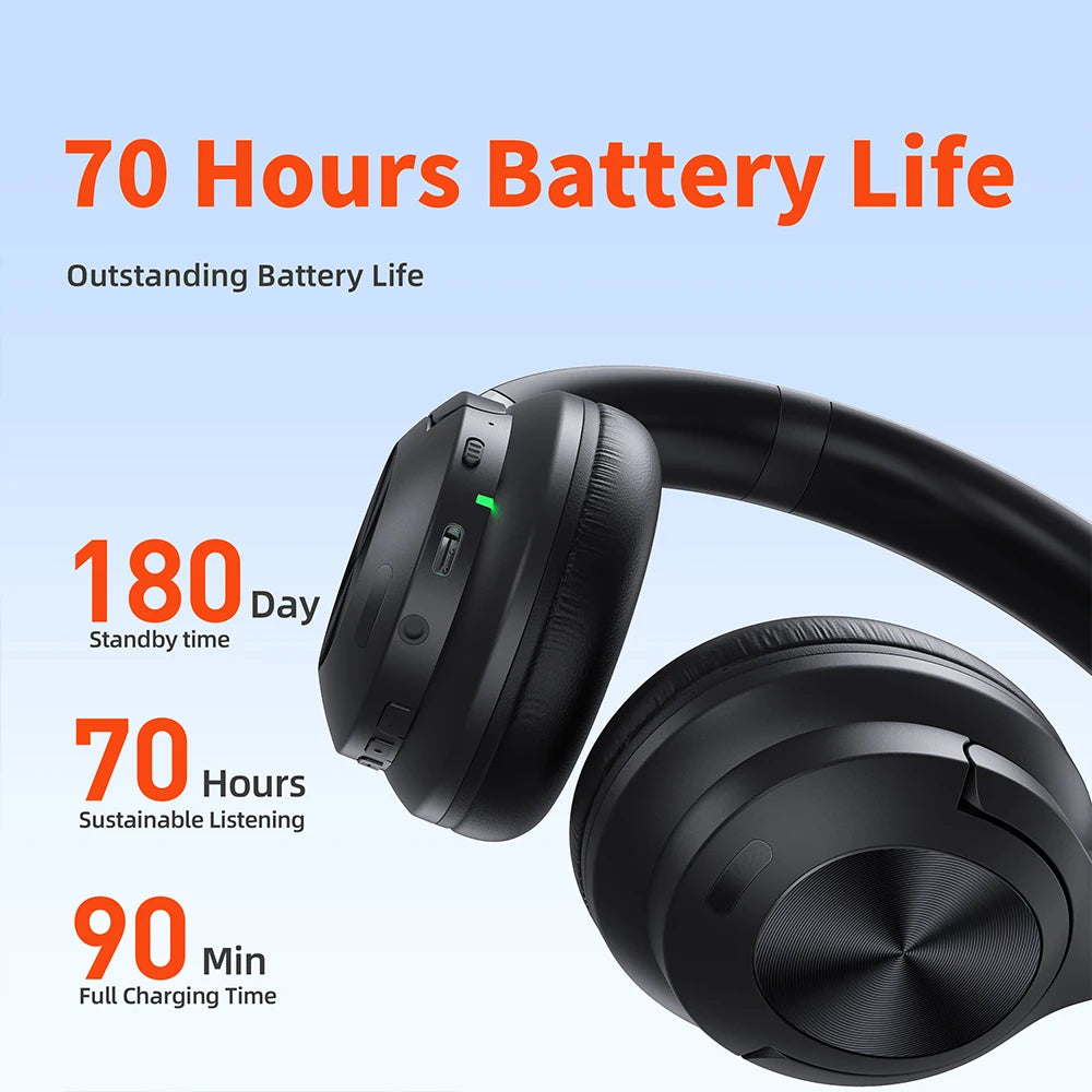 Wireless headphones Bluetooth 5.3 ANC Noise Cancellation