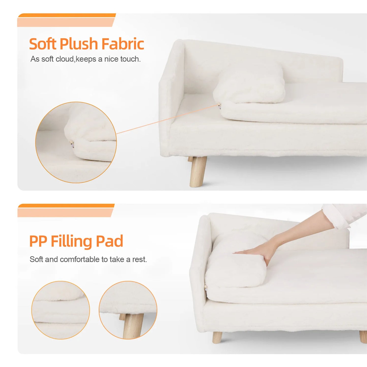 Elevated Pet Bed with Cozy Pad Waterproof, Sofa