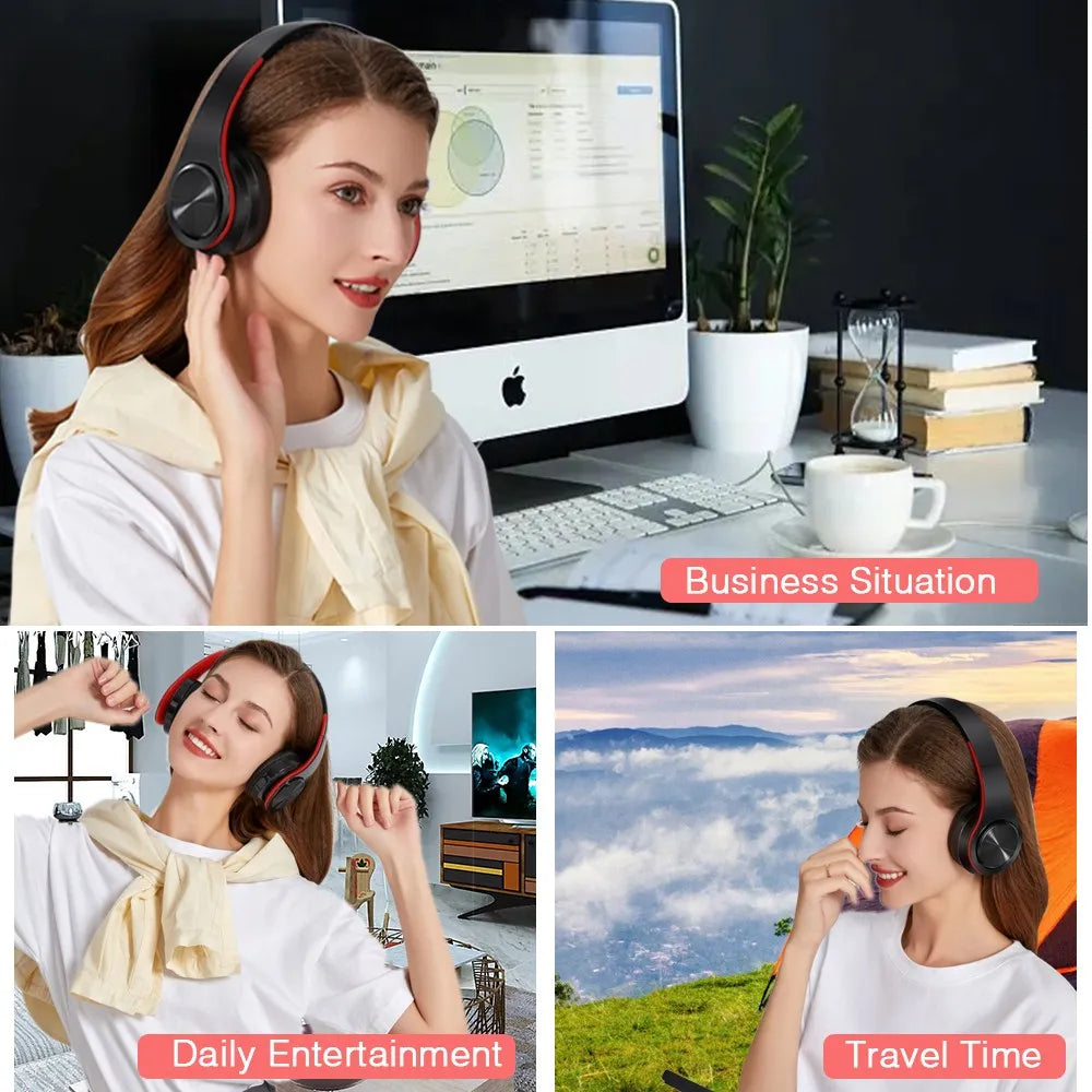 2025 Upgrading Wireless Bluetooth Headphones Stereo Headset Music Sports Overhead Earphone with mic