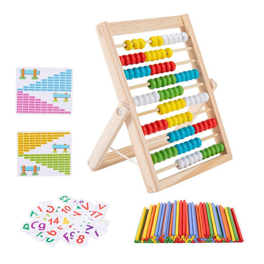 Early Education Calculation Board Practice Hand Eye Coordination Creative Abacus Tool  Wooden